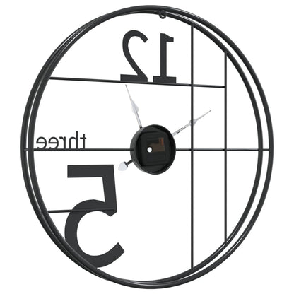 Orologio da Parete Nero Ã˜50 cm in Ferro