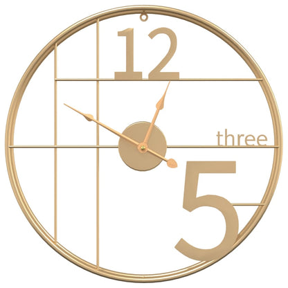 Orologio da Parete Oro Ã˜50 cm in Ferro