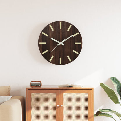 Orologio a Parete con Ore e Lancette Luminose Marrone Ã˜30 cm