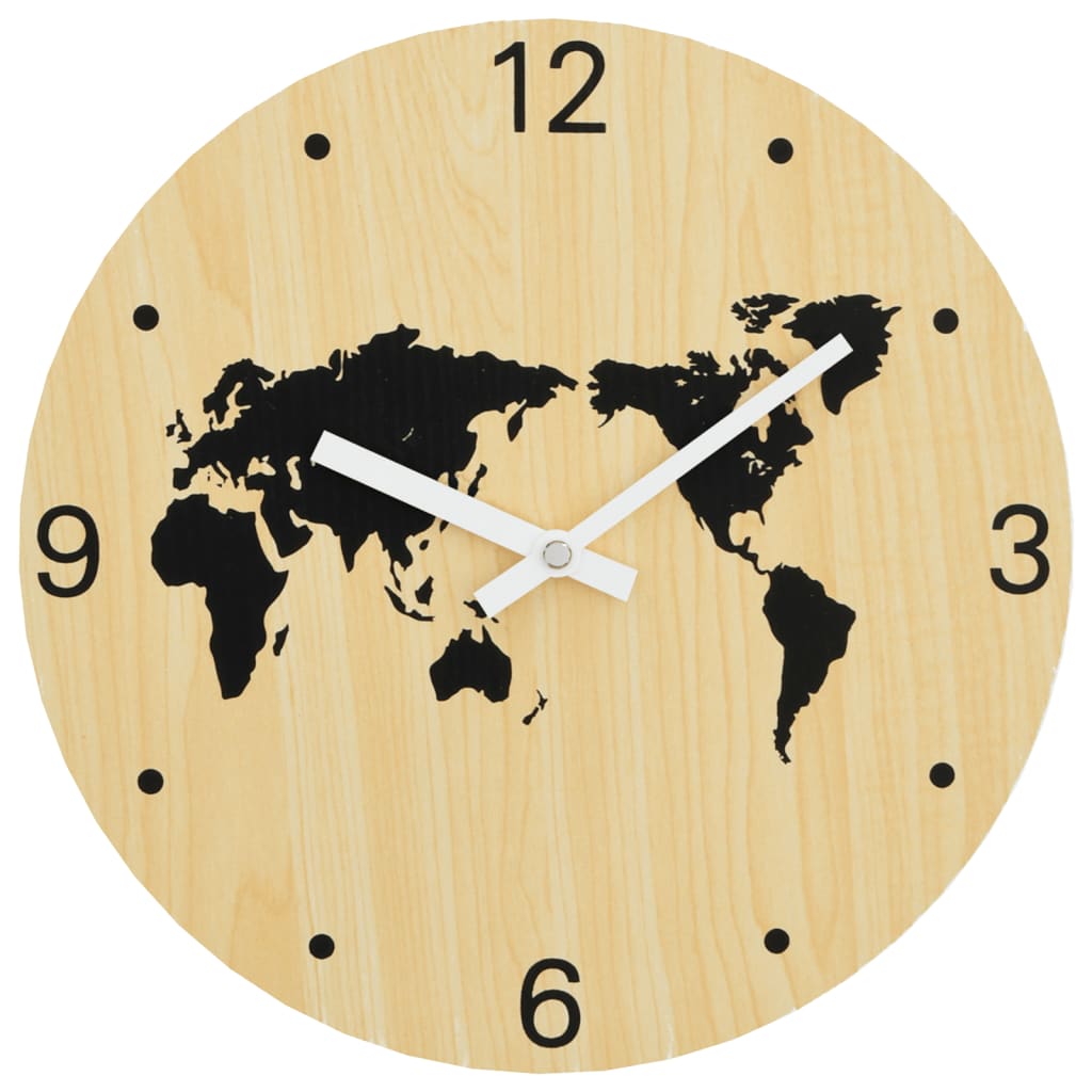 Orologio a Parete Giallo e Nero Ã˜30 cm in Legno Multistrato