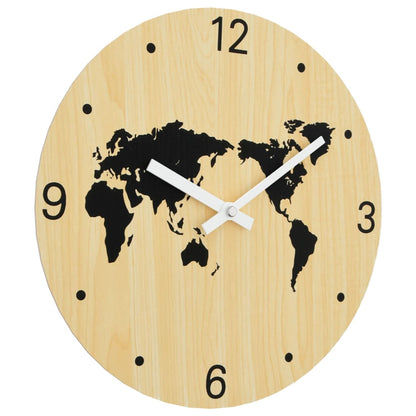Orologio a Parete Giallo e Nero Ã˜30 cm in Legno Multistrato