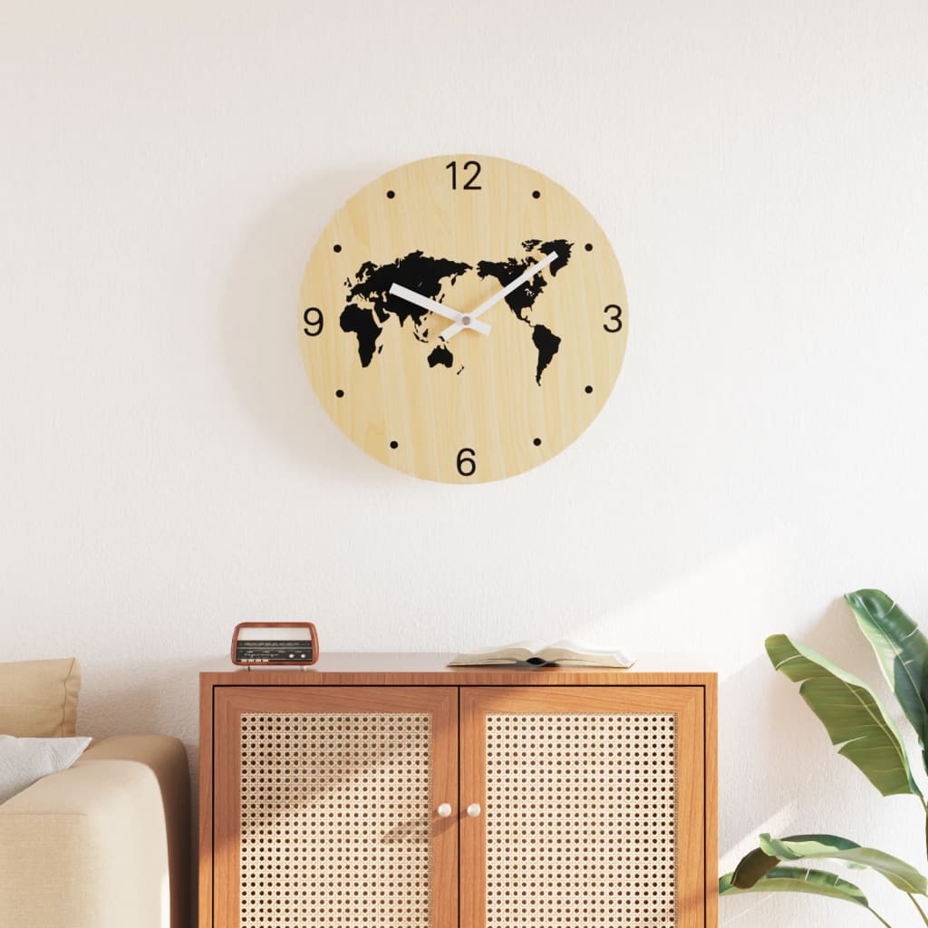 Orologio a Parete Giallo e Nero Ã˜30 cm in Legno Multistrato