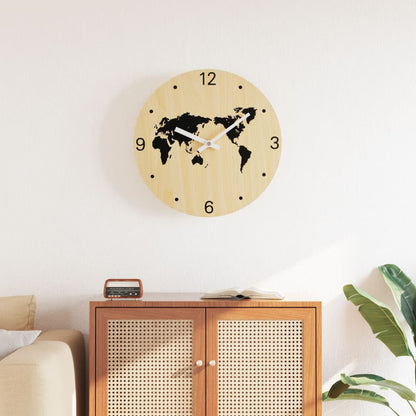 Orologio a Parete Giallo e Nero Ã˜30 cm in Legno Multistrato
