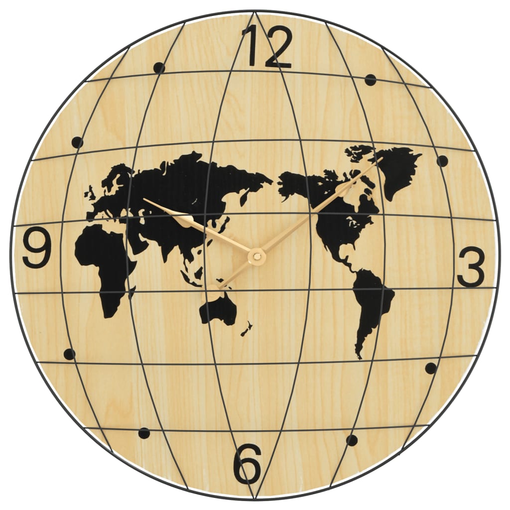 Orologio a Parete Giallo e Nero Ã˜50 cm in Legno Multistrato