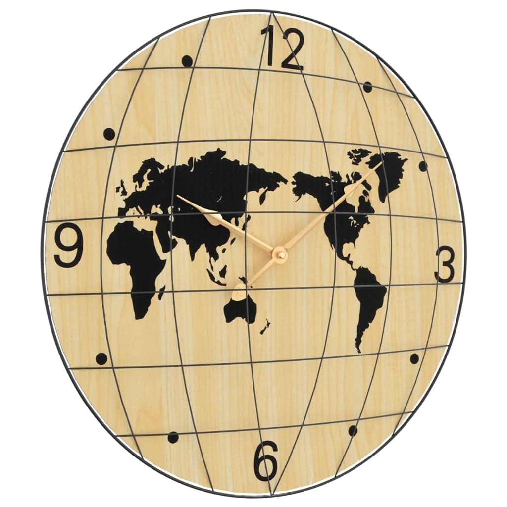 Orologio a Parete Giallo e Nero Ã˜50 cm in Legno Multistrato