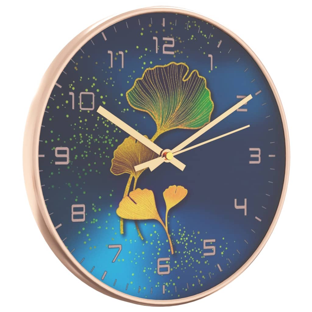 Orologio da Parete Oro e Blu Ã˜29,5 cm Polistirene e Vetro