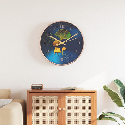 Orologio da Parete Oro e Blu Ã˜29,5 cm Polistirene e Vetro