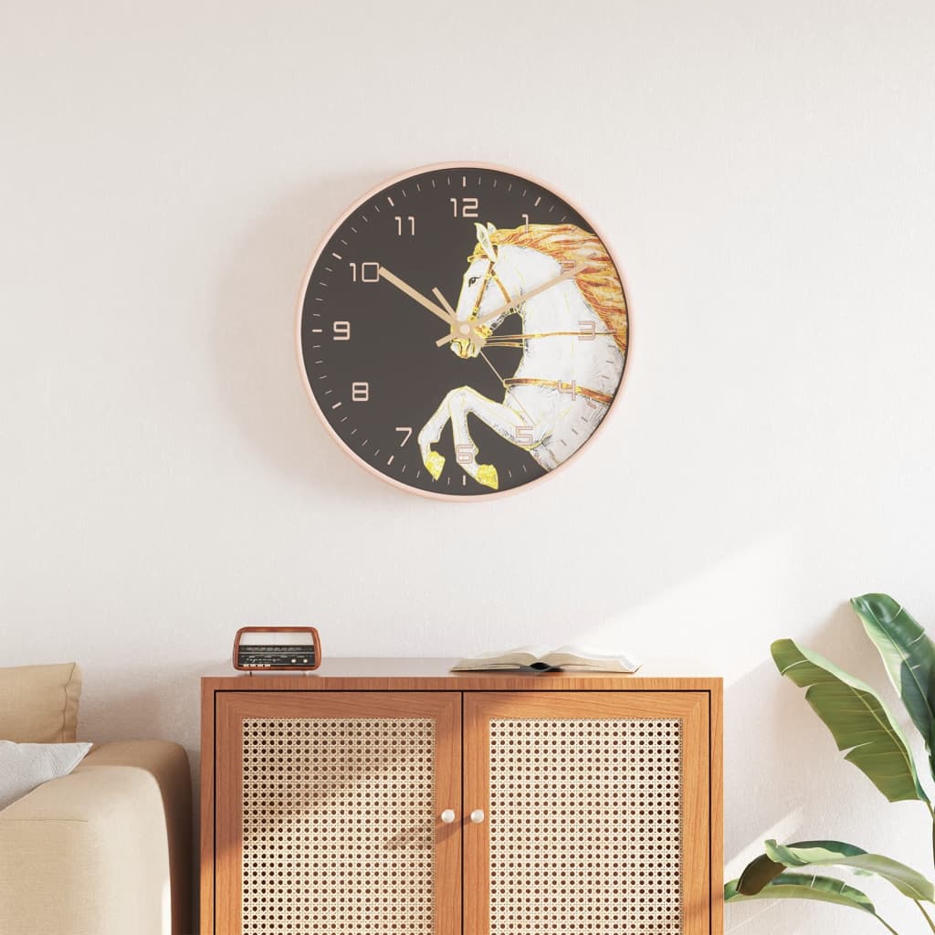 Orologio da Parete Oro e Bianco Ã˜29,5 cm Polistirene e Vetro