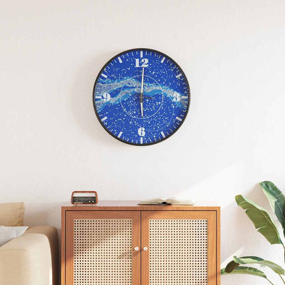 Orologio a Parete con Ore e Lancette Luminose Blu Ã˜30 cm