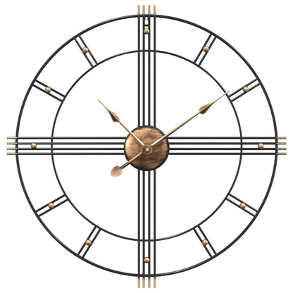 Orologio da Parete Nero Ã˜60 cm in Ferro