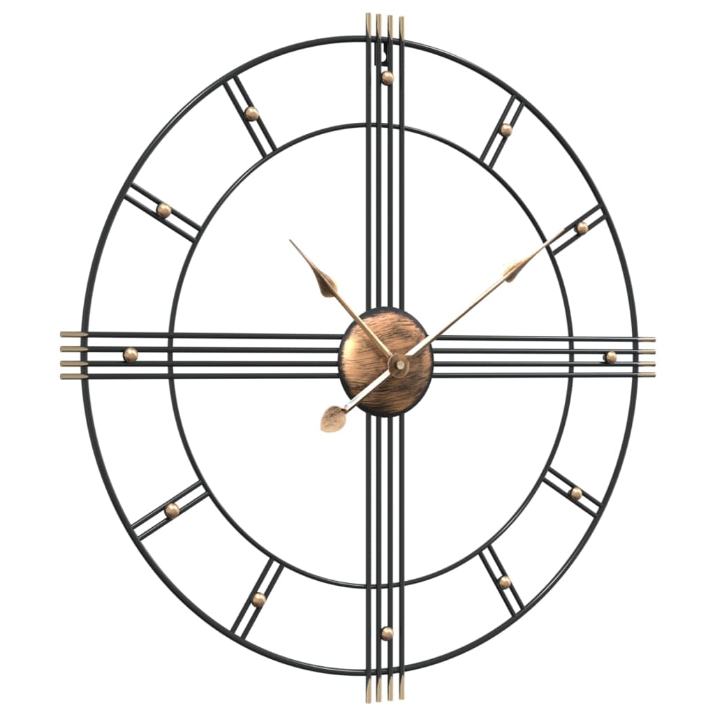 Orologio da Parete Nero Ã˜60 cm in Ferro