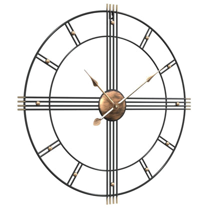 Orologio da Parete Nero Ã˜60 cm in Ferro