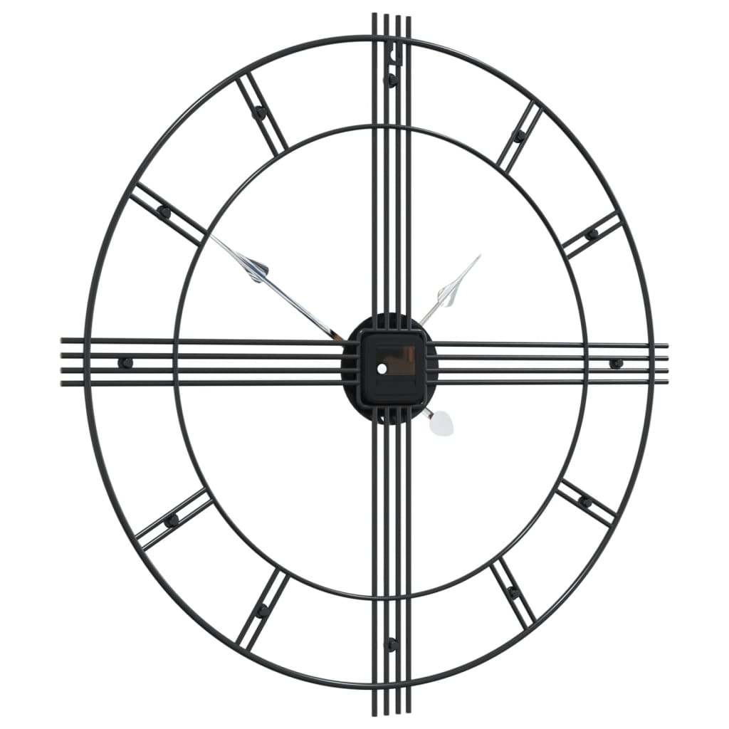 Orologio da Parete Nero Ã˜60 cm in Ferro