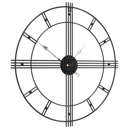 Orologio da Parete Nero Ã˜60 cm in Ferro