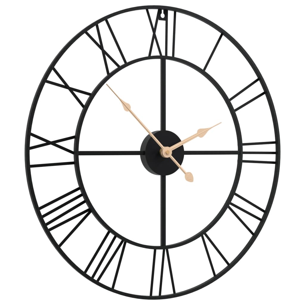 Orologio da Parete Nero Ã˜50 cm in Ferro