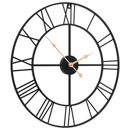 Orologio da Parete Nero Ã˜50 cm in Ferro