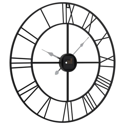 Orologio da Parete Nero Ã˜50 cm in Ferro