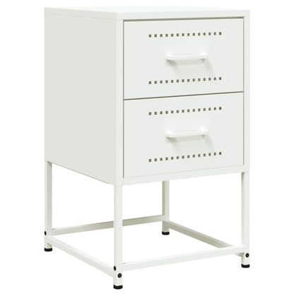 Comodino Bianco 36x39x60,5 cm in Acciaio