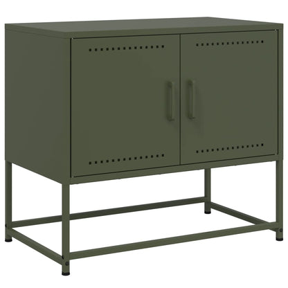 Mobile TV Verde Oliva 68,5x39x60,5 cm in Acciaio