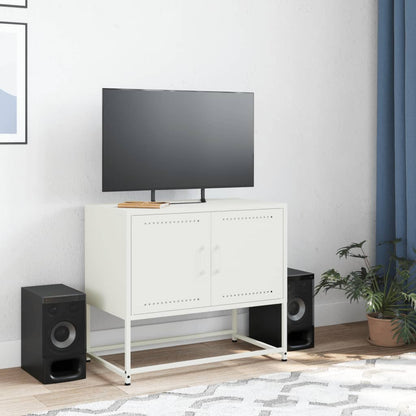 Mobile TV Bianco 68,5x39x60,5 cm in Acciaio