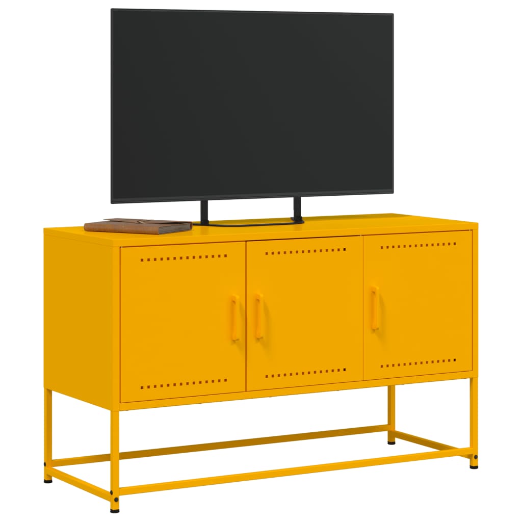 Mobile TV Giallo Senape 100,5x39x60,5 cm in Acciaio