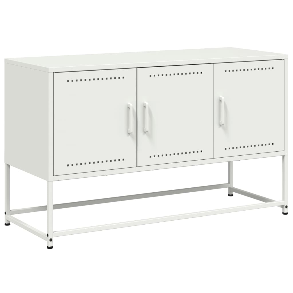 Mobile TV Bianco 100,5x39x60,5 cm in Acciaio