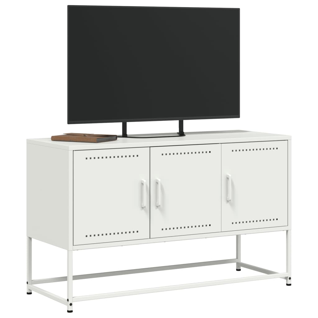 Mobile TV Bianco 100,5x39x60,5 cm in Acciaio