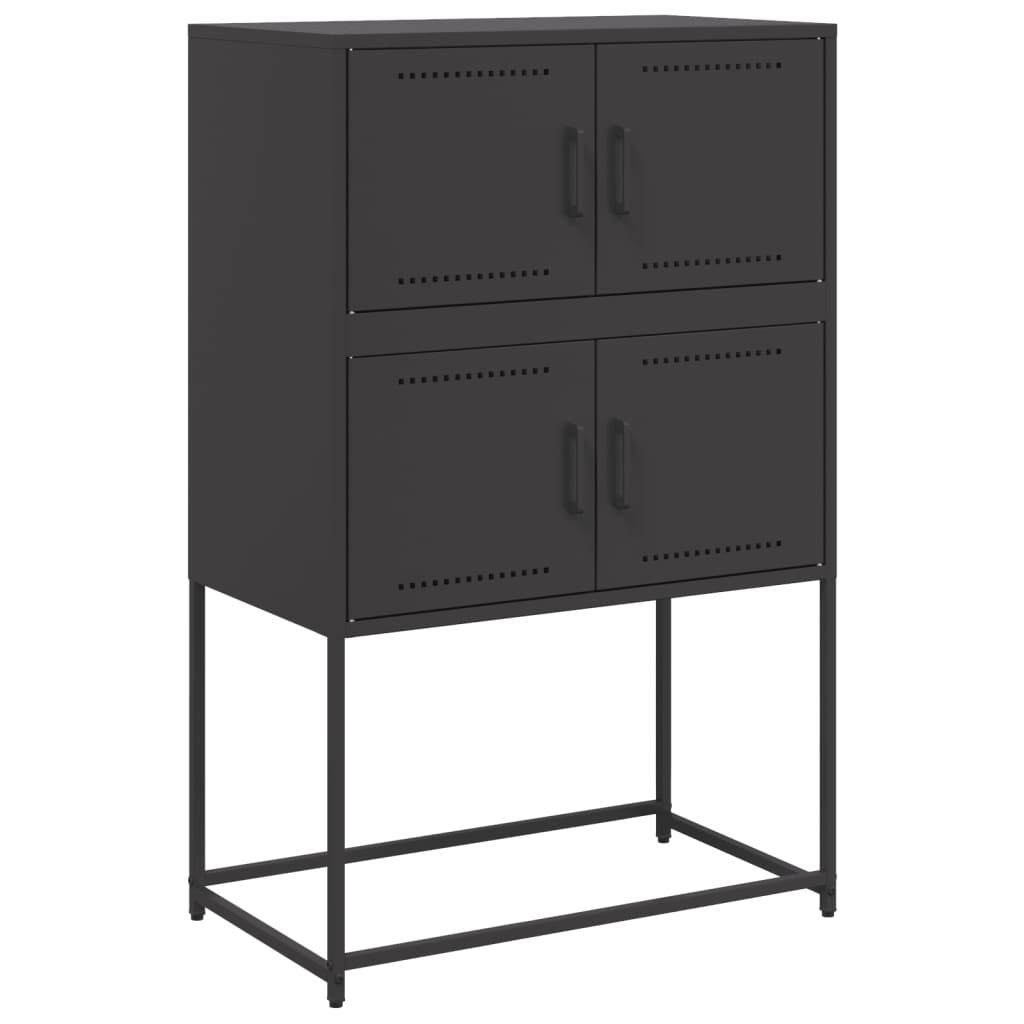 Credenza Nera 68,5x38,5x107 cm in Acciaio