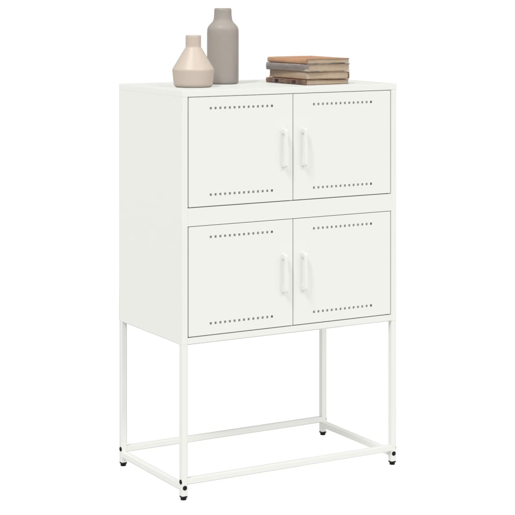 Credenza Bianca 68,5x38,5x107 cm in Acciaio