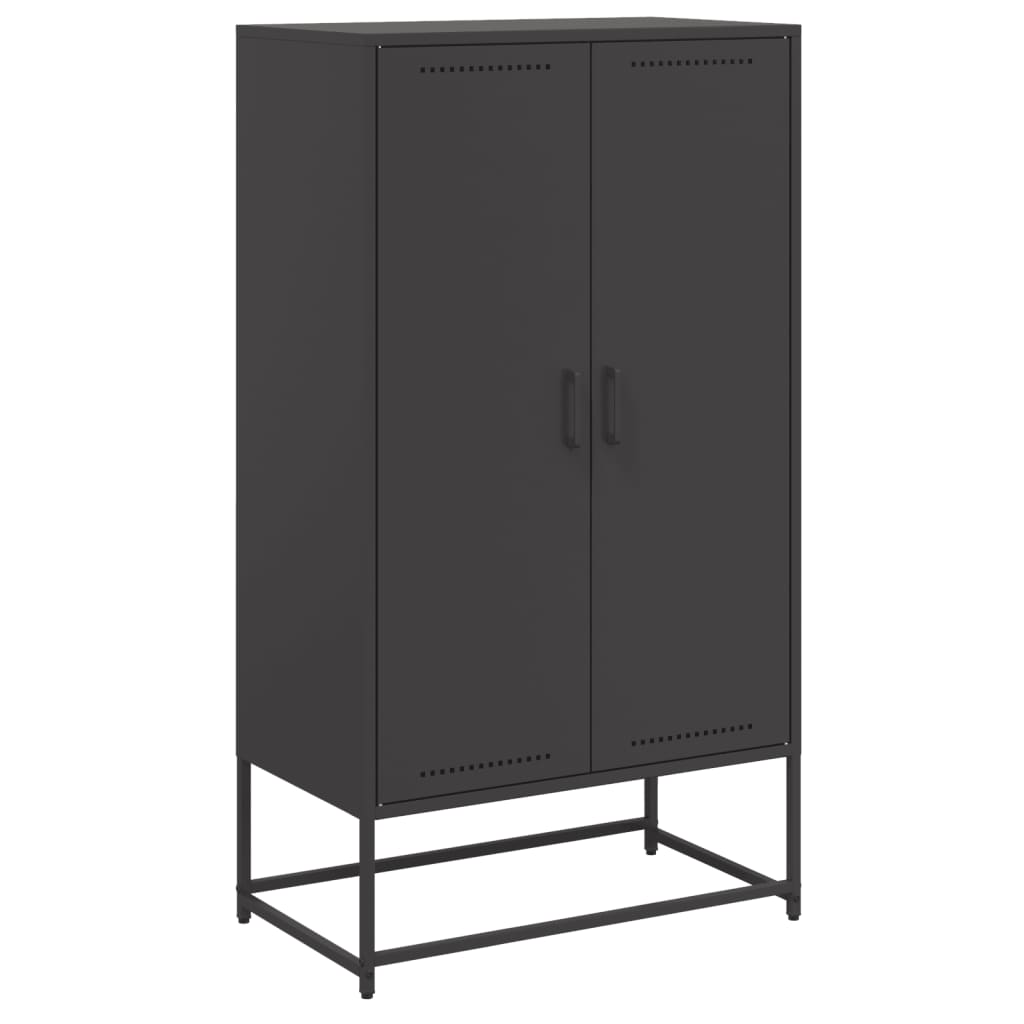 Credenza Nera 68,5x38,5x123,5 cm in Acciaio