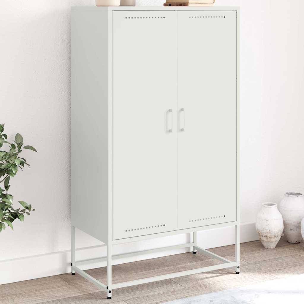 Credenza Bianca 68,5x38,5x123,5 cm in Acciaio