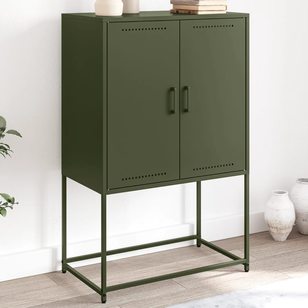 Credenza Verde Oliva 68,5x38,5x107 cm in Acciaio