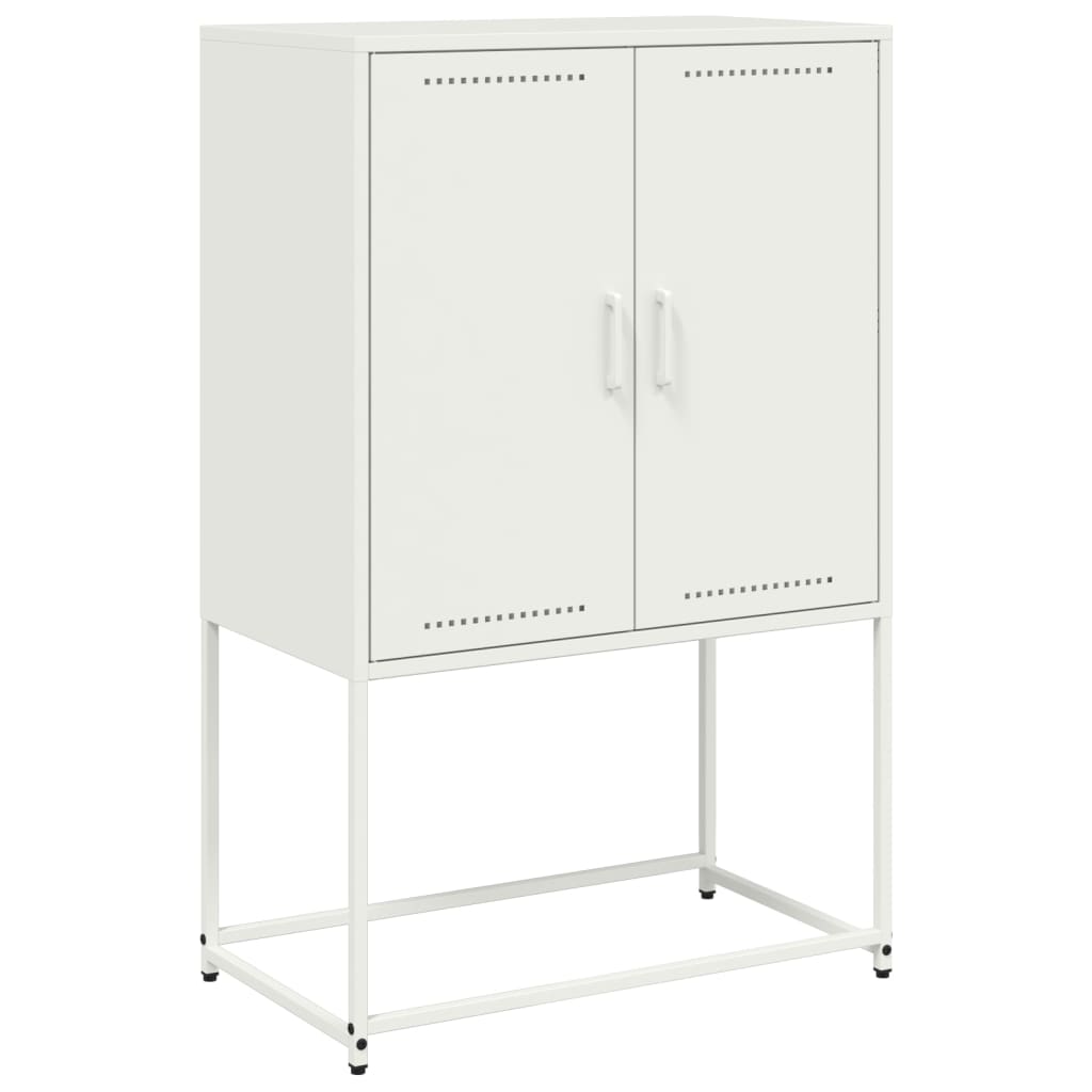 Credenza Bianca 68,5x38,5x107 cm in Acciaio