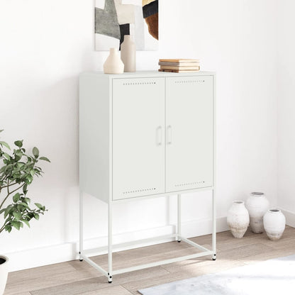 Credenza Bianca 68,5x38,5x107 cm in Acciaio