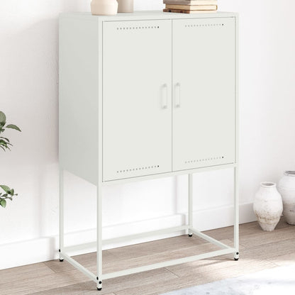Credenza Bianca 68,5x38,5x107 cm in Acciaio