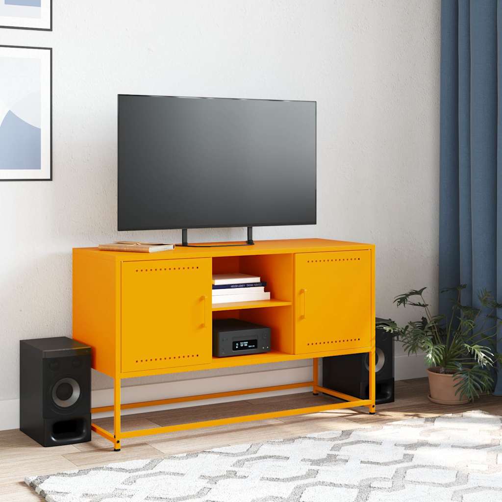Mobile TV Giallo Senape 100,5x39x60,5 cm in Acciaio