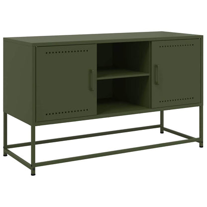Mobile TV Verde Oliva 100,5x39x60,5 cm in Acciaio