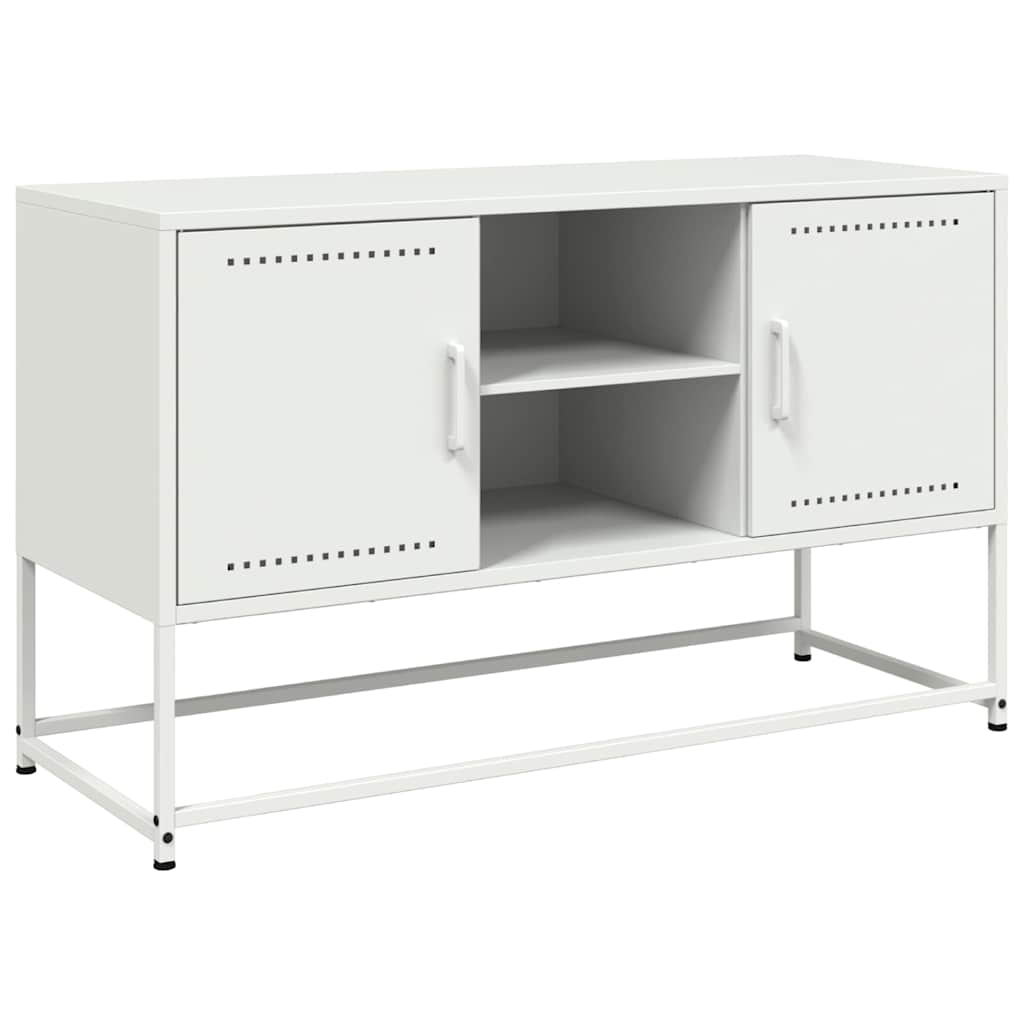Mobile TV Bianco 100,5x39x60,5 cm in Acciaio