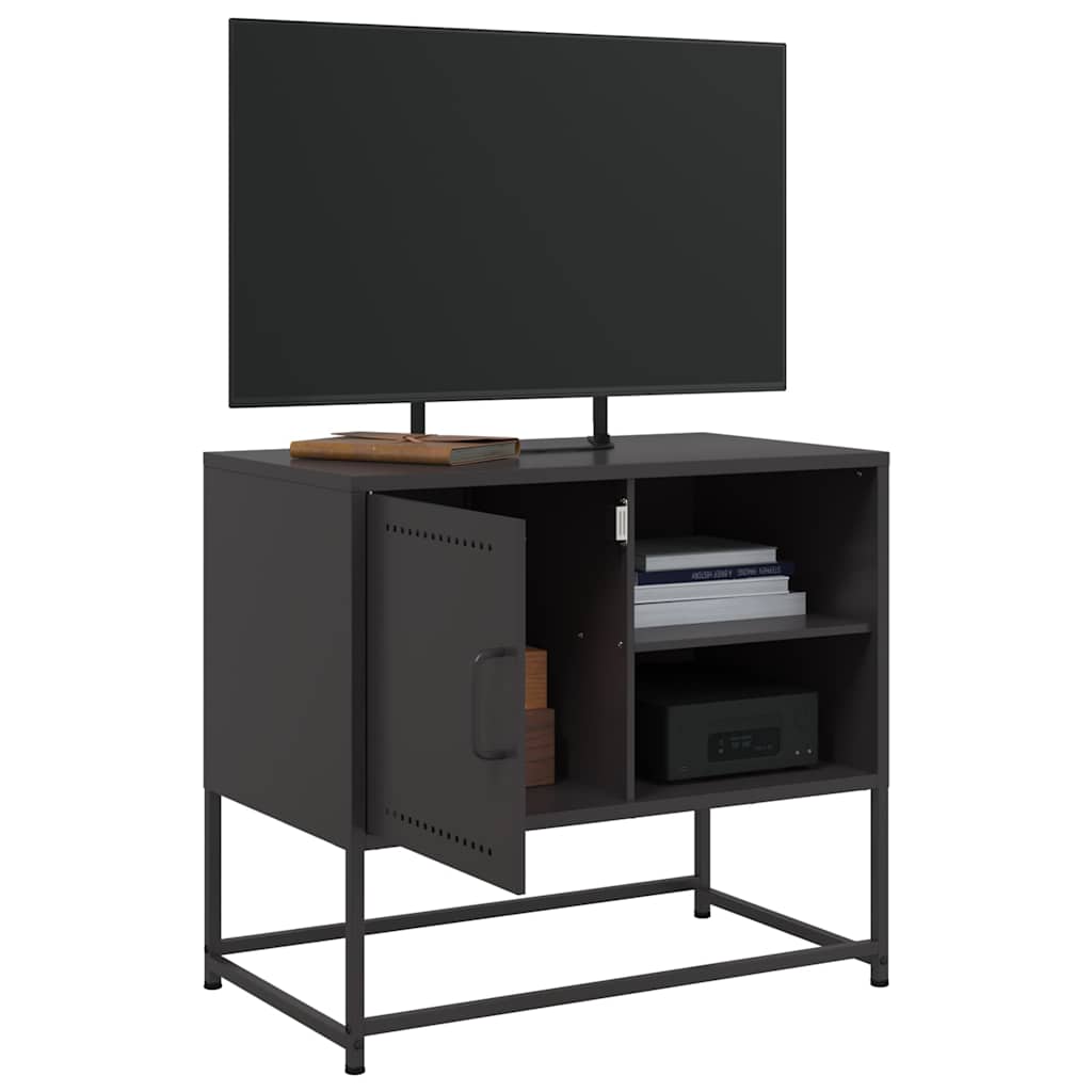 Mobile TV Nero 68x39x60,5 cm in Acciaio