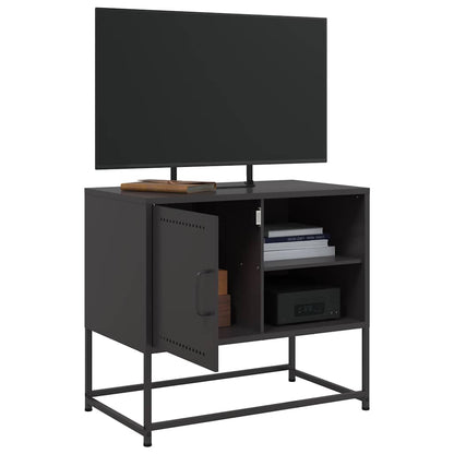 Mobile TV Nero 68x39x60,5 cm in Acciaio