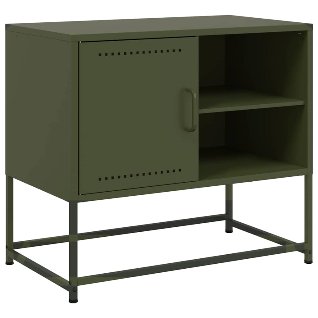 Mobile TV Verde Oliva 68x39x60,5 cm in Acciaio
