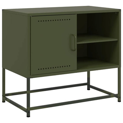 Mobile TV Verde Oliva 68x39x60,5 cm in Acciaio