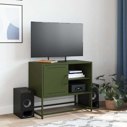 Mobile TV Verde Oliva 68x39x60,5 cm in Acciaio