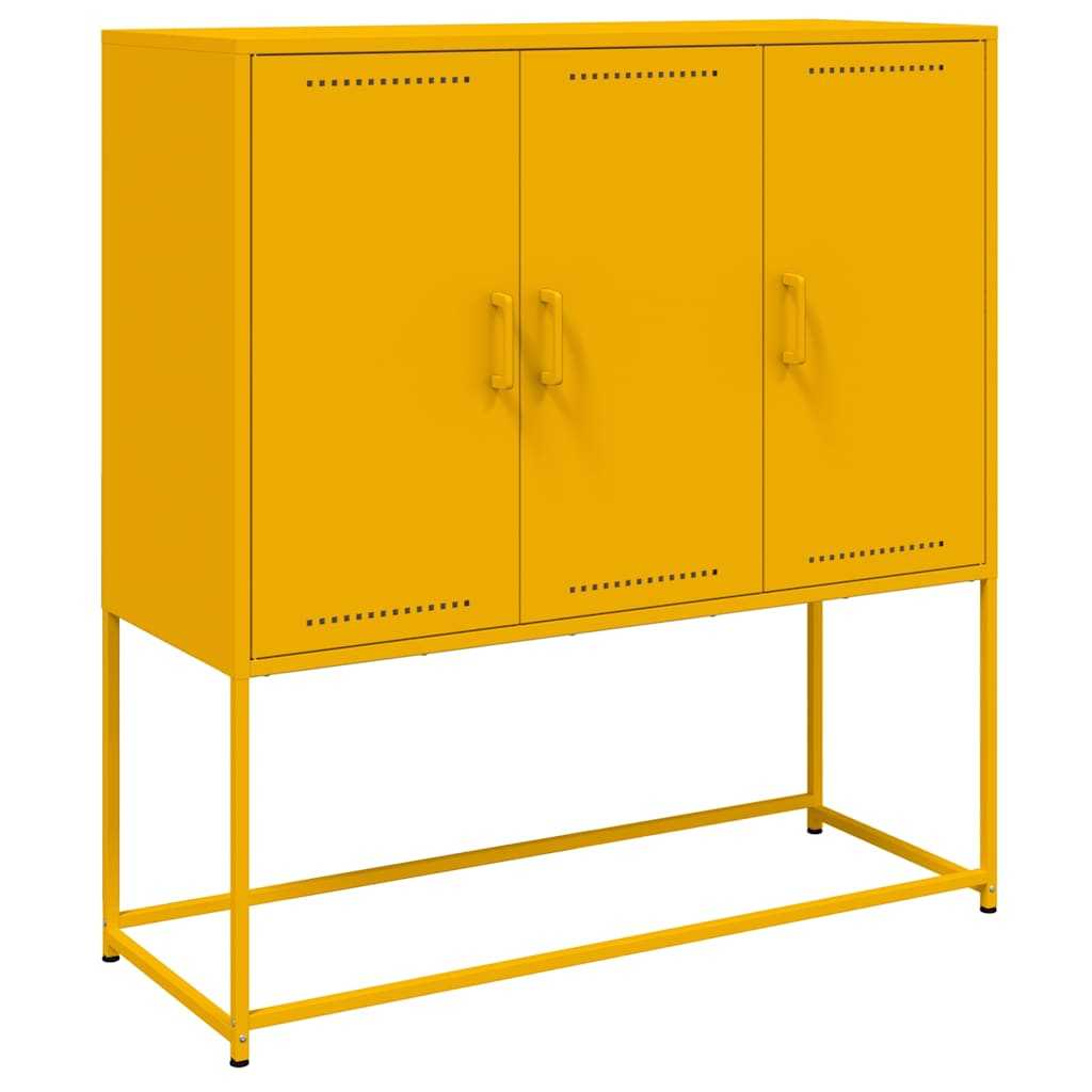 Credenza Giallo Senape 100,5x39x107 cm in Acciaio