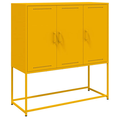 Credenza Giallo Senape 100,5x39x107 cm in Acciaio