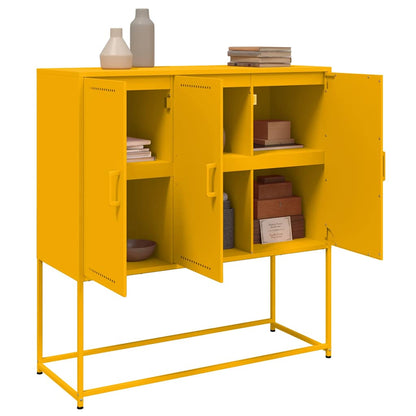 Credenza Giallo Senape 100,5x39x107 cm in Acciaio