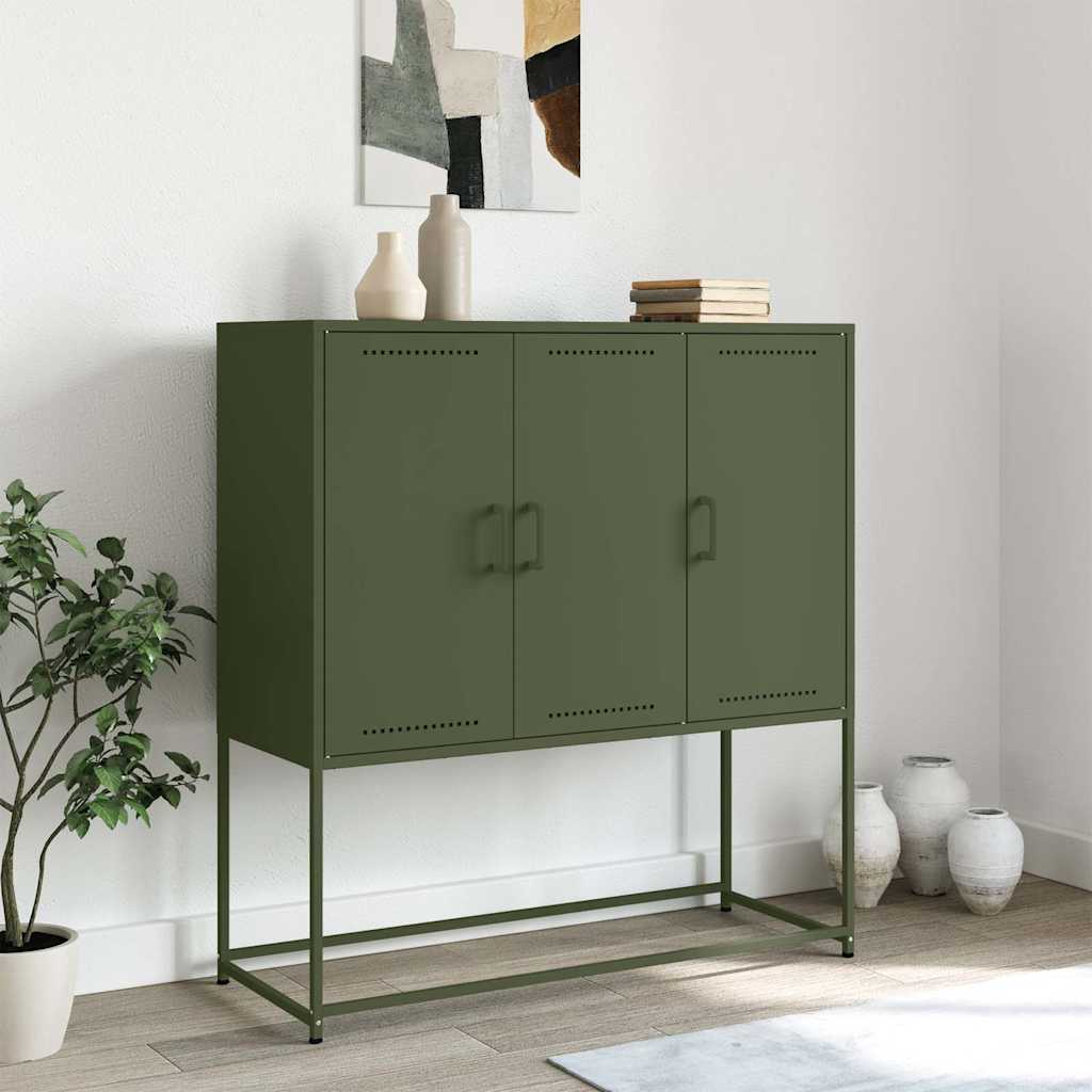 Credenza Verde Oliva 100,5x39x107 cm in Acciaio