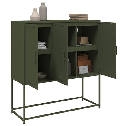 Credenza Verde Oliva 100,5x39x107 cm in Acciaio