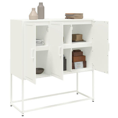 Credenza Bianca 100,5x39x107 cm in Acciaio