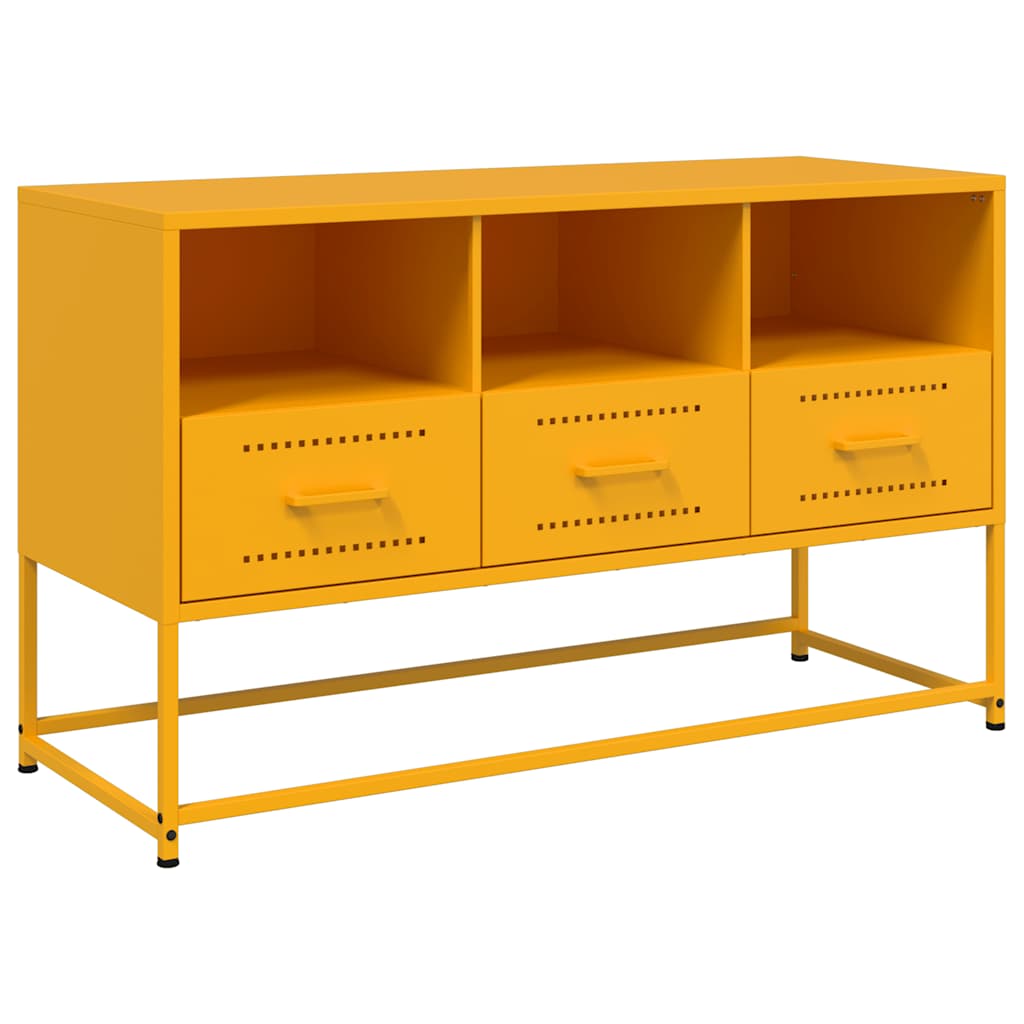 Mobile TV Giallo Senape 100,5x39x60,5 cm in Acciaio